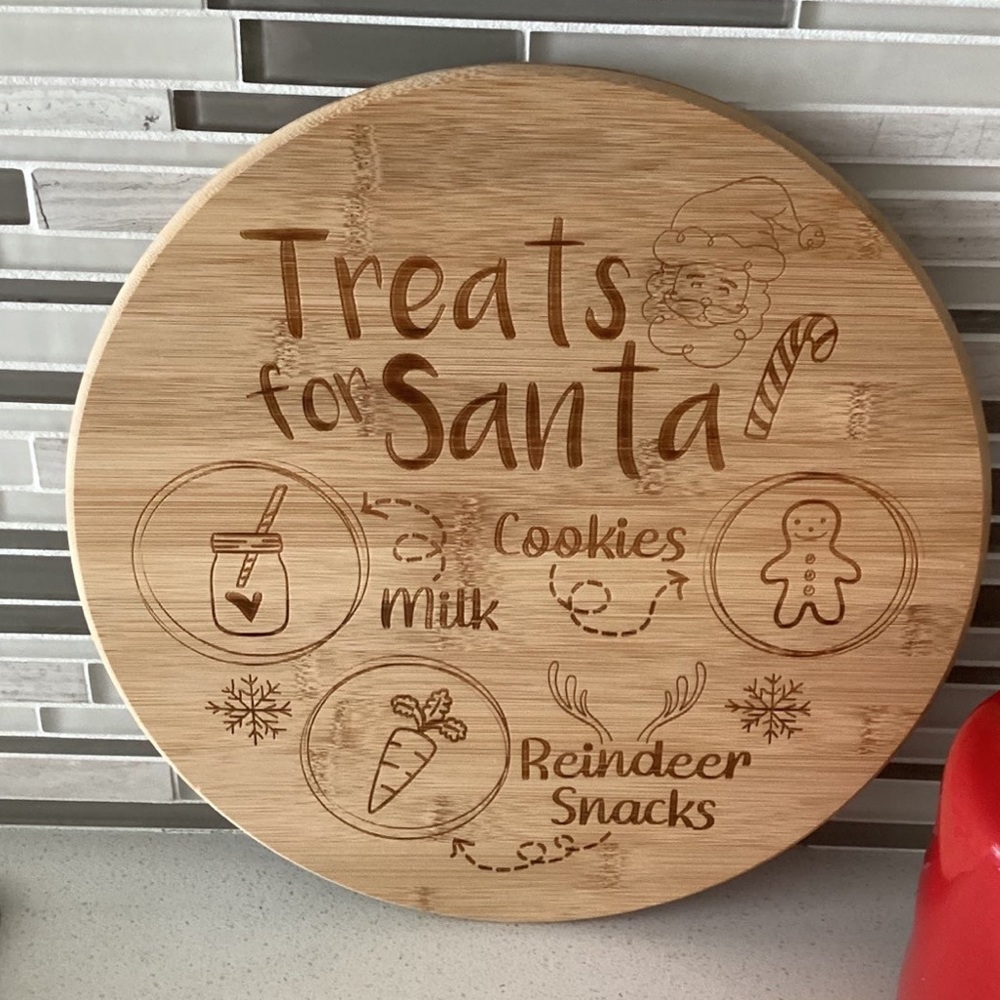 TREATS FOR SANTA WOOD LAZY SUSAN